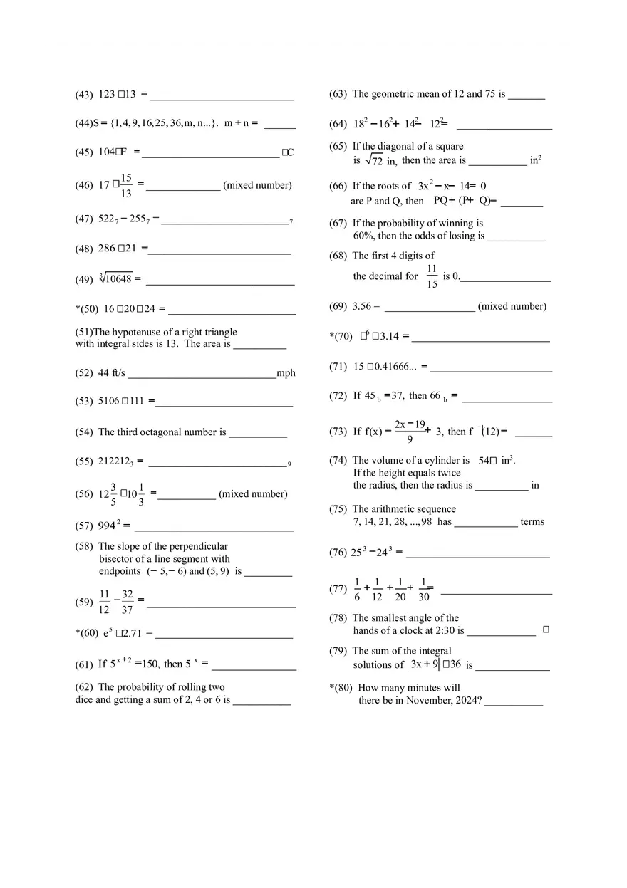 Mathematical Logic Test 80 Questions - Page 3