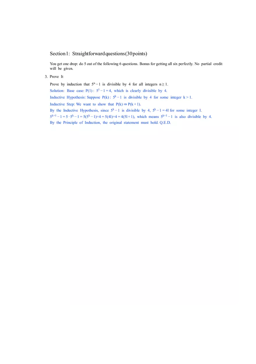 Discrete Mathematics and Probability Theory Solutions Part 1 - Page 1