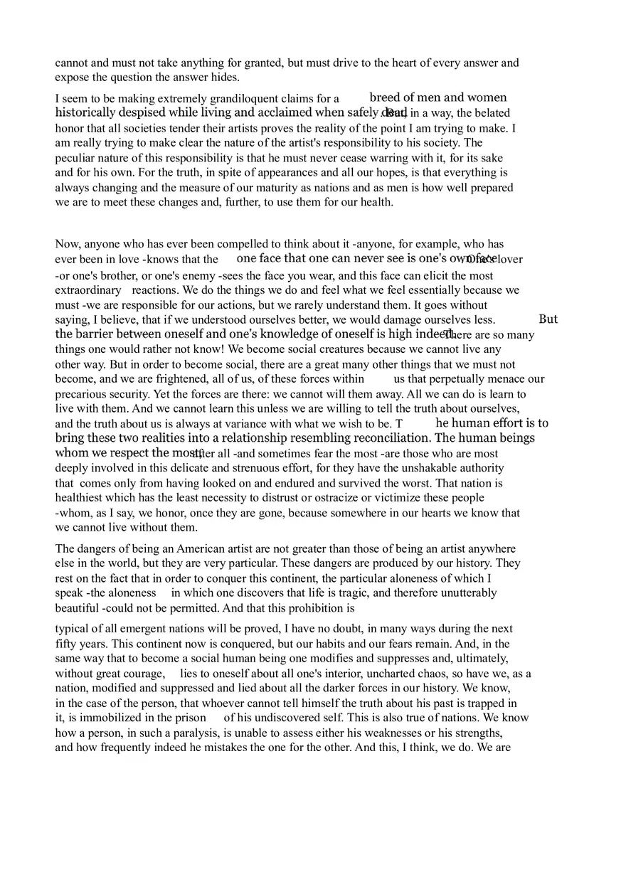 The Creative Process - The Artist's Role in Confronting Aloneness and Illuminating Human - Page 2