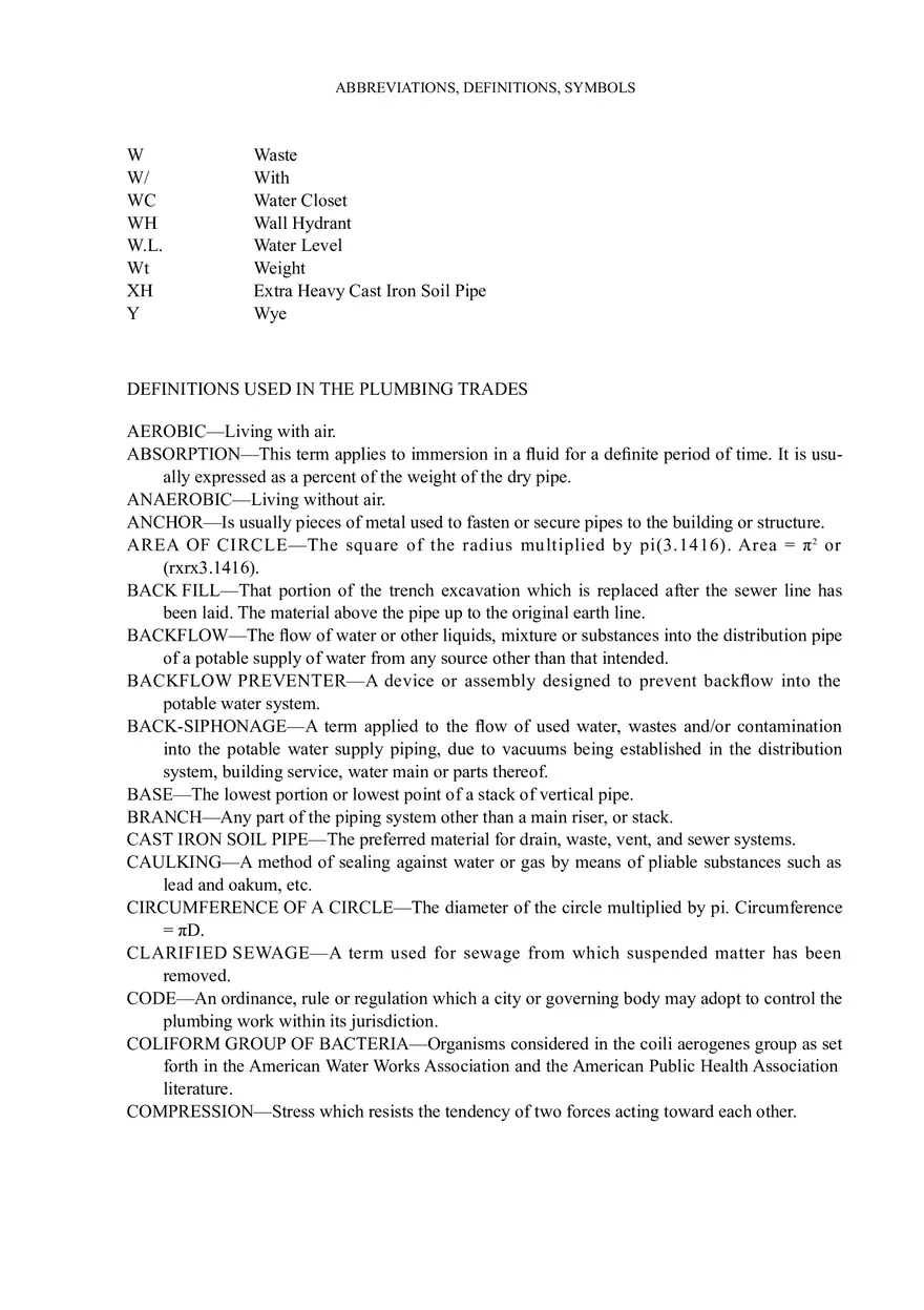 Plumbing Abbreviations, Definitions, and Recommended Symbols for Professionals - Page 10