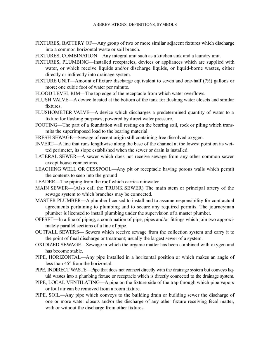 Plumbing Abbreviations, Definitions, and Recommended Symbols for Professionals - Page 12