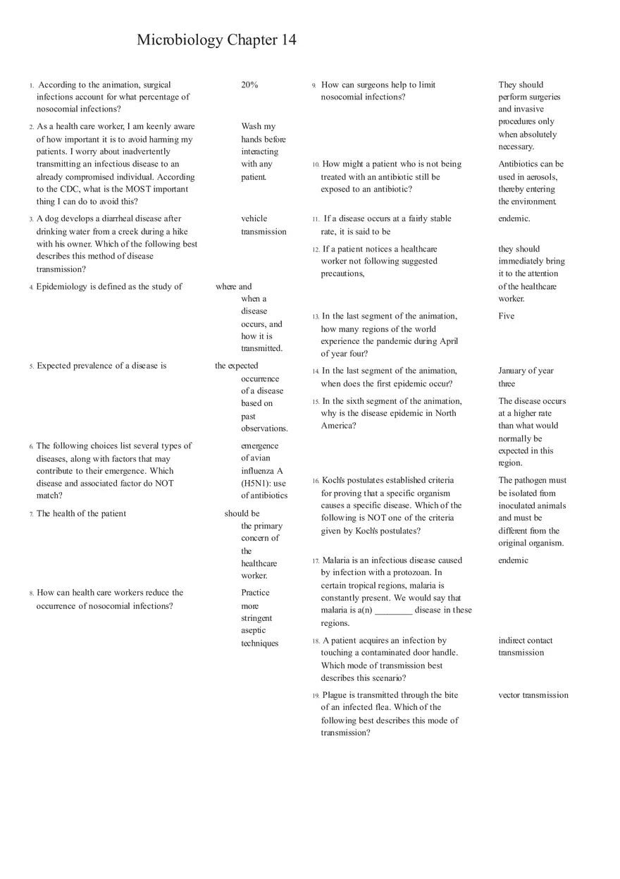 Microbiology Chapter 14 Answers - Page 1