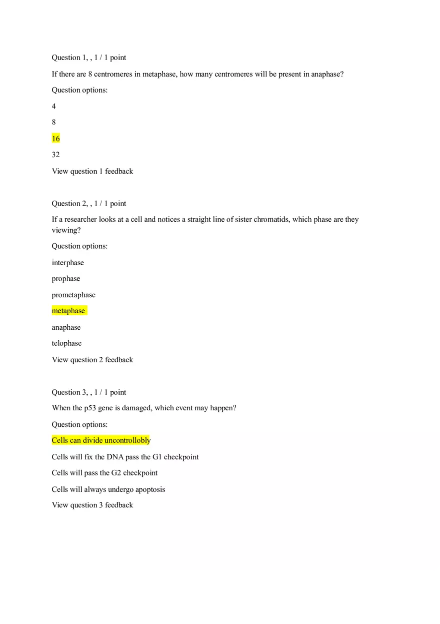 General Biology Chapter 10 Quiz Answers - Page 1