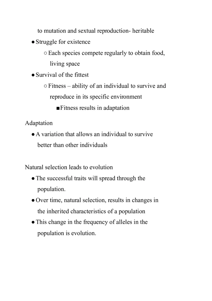 Natural Selection and Evidence of Evolution - Page 2