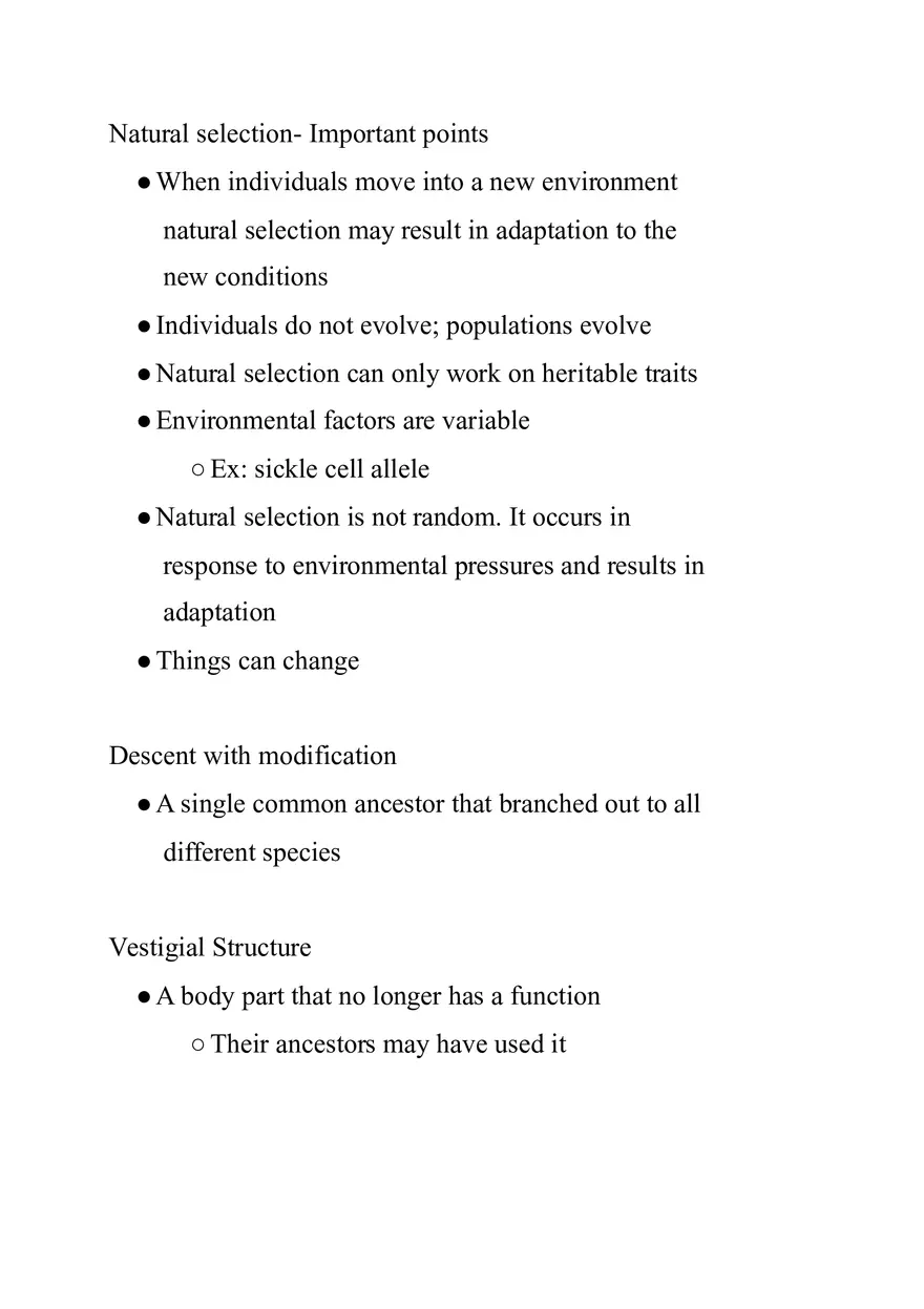 Natural Selection and Evidence of Evolution - Page 3