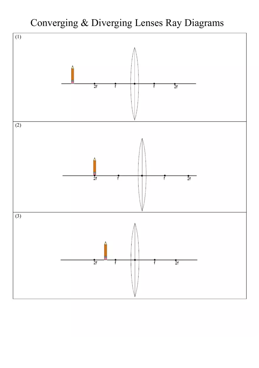 Converging and Diverging Lenses Ray Diagrams - Page 1