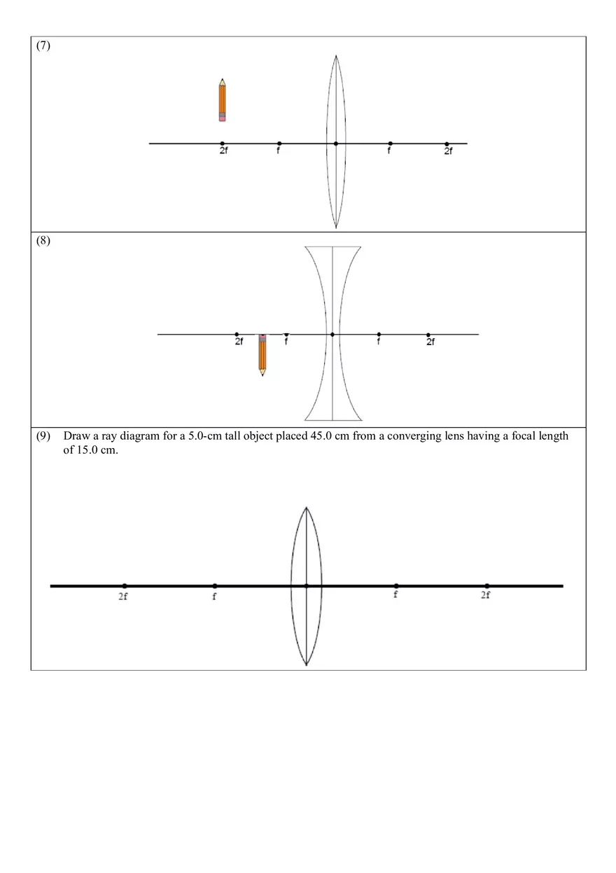 Converging and Diverging Lenses Ray Diagrams - Page 3