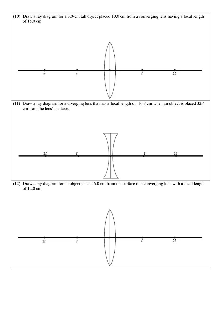 Converging and Diverging Lenses Ray Diagrams - Page 4