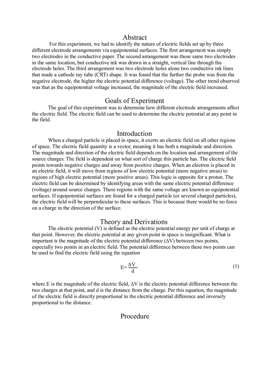 Field Mapping - Lab Report - Page 1
