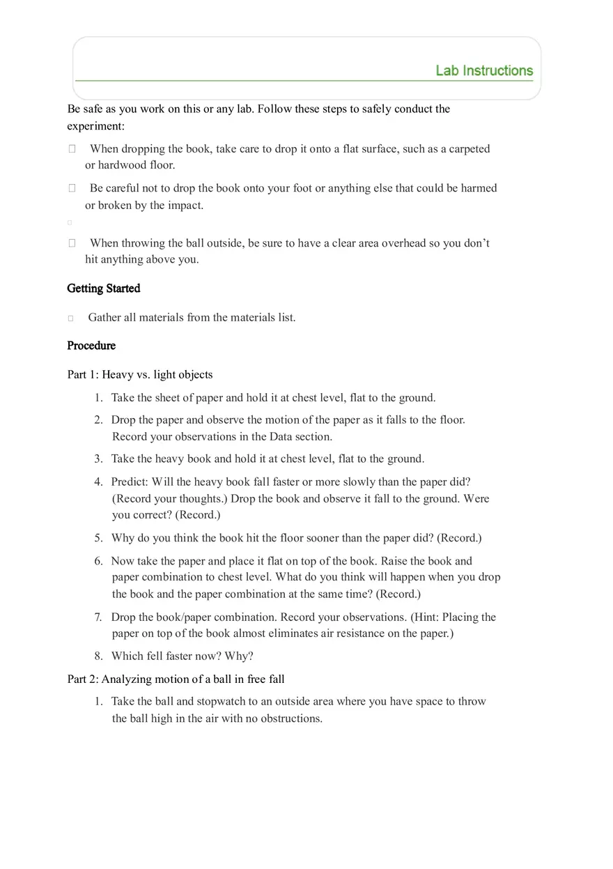 Lab Free Fall - Physics 1 - Page 3