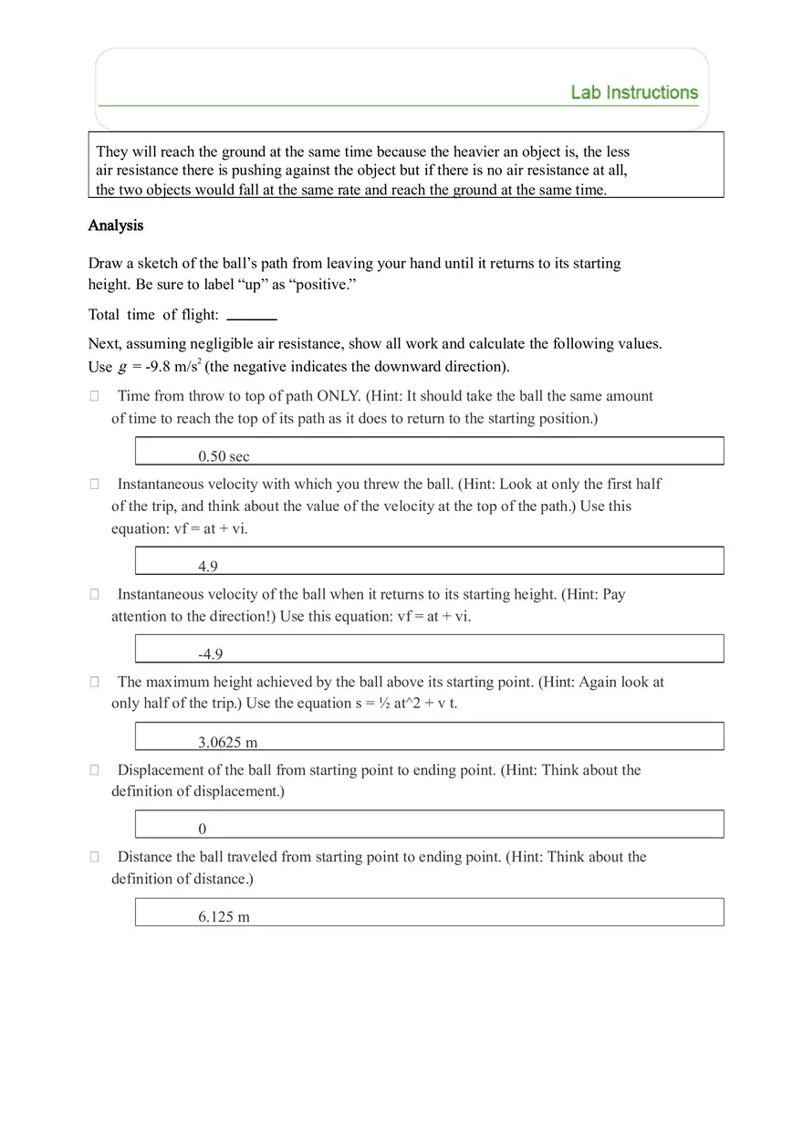 Lab Free Fall - Physics 1 - Page 5