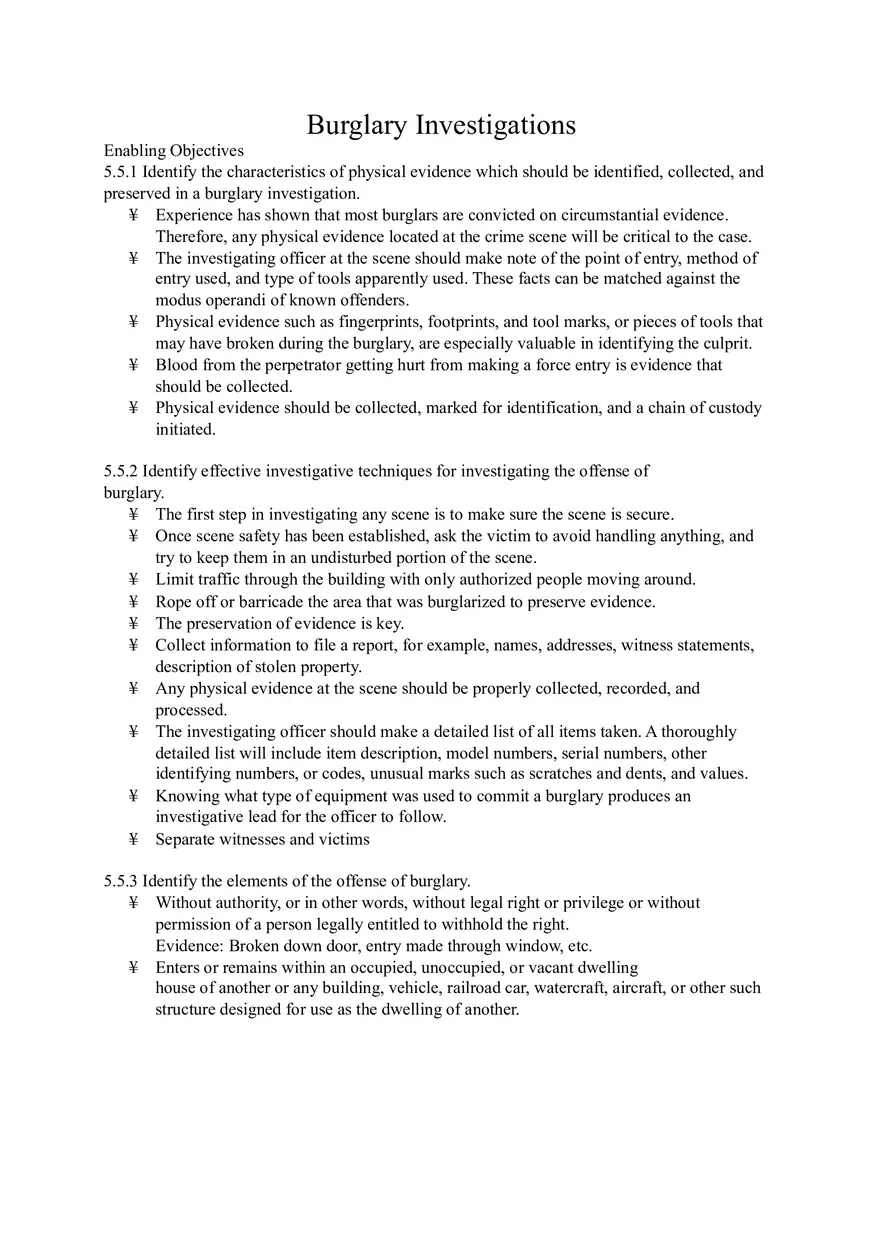 Burglary Investigations - Page 1