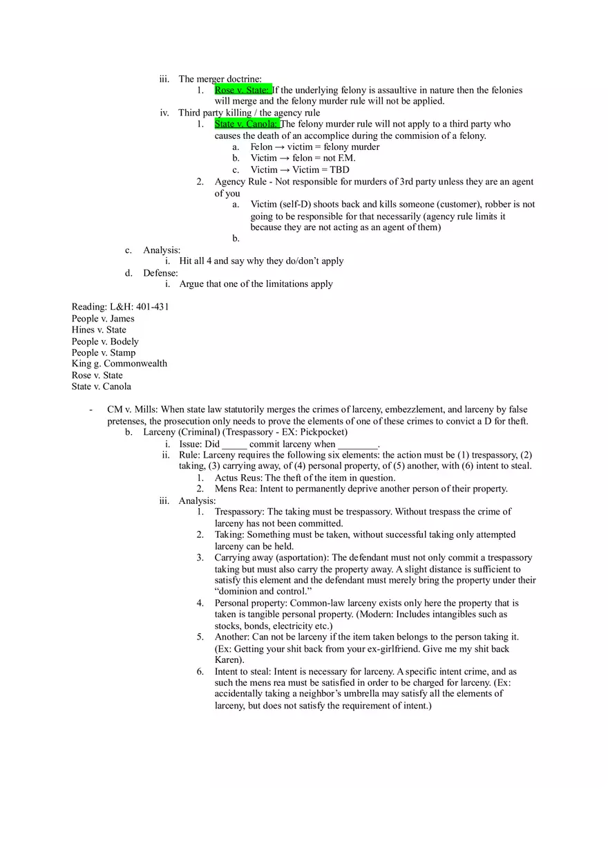 Criminal Law - Outline of Crimes - Page 12
