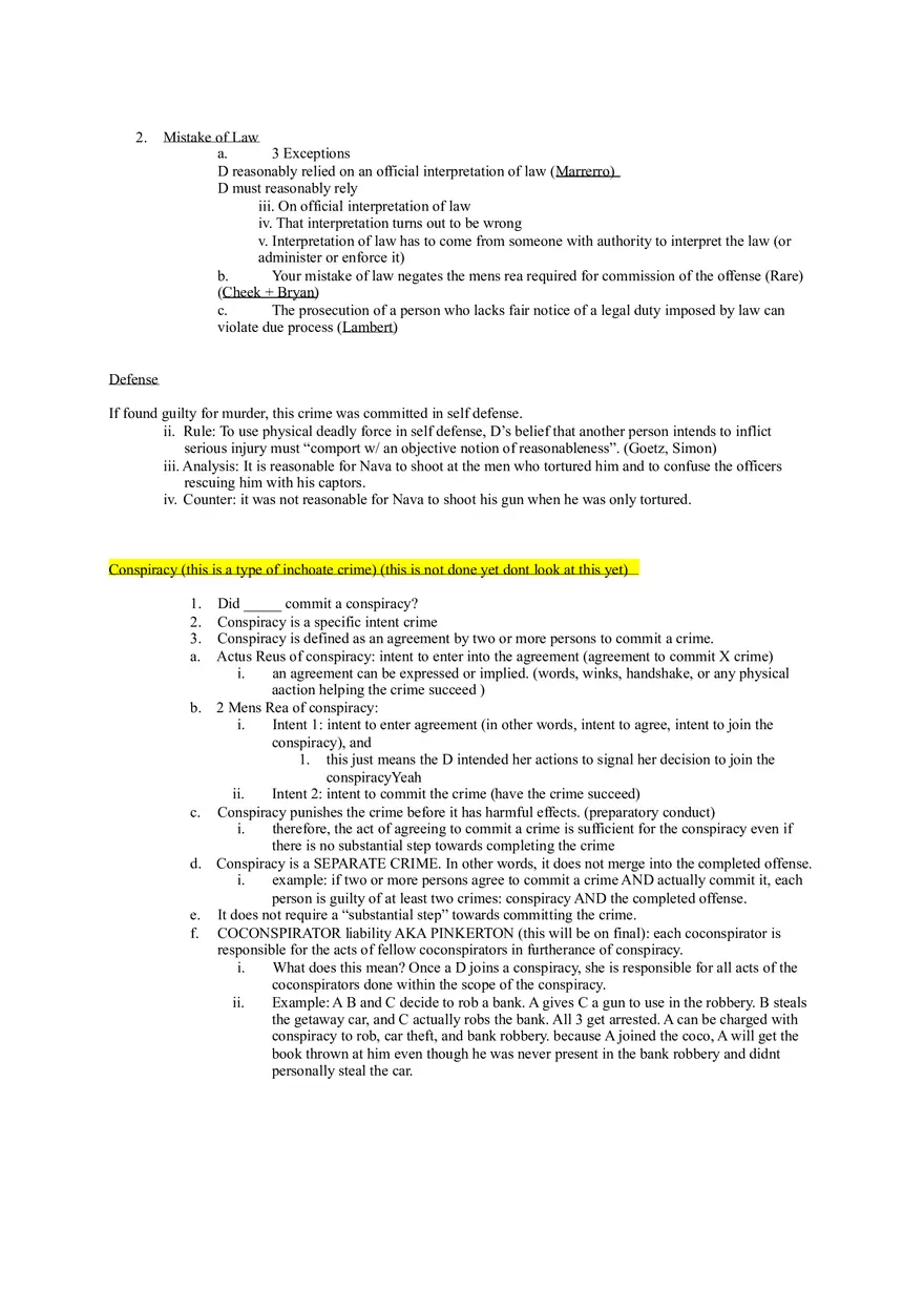 Criminal Law - Outline of Crimes - Page 5