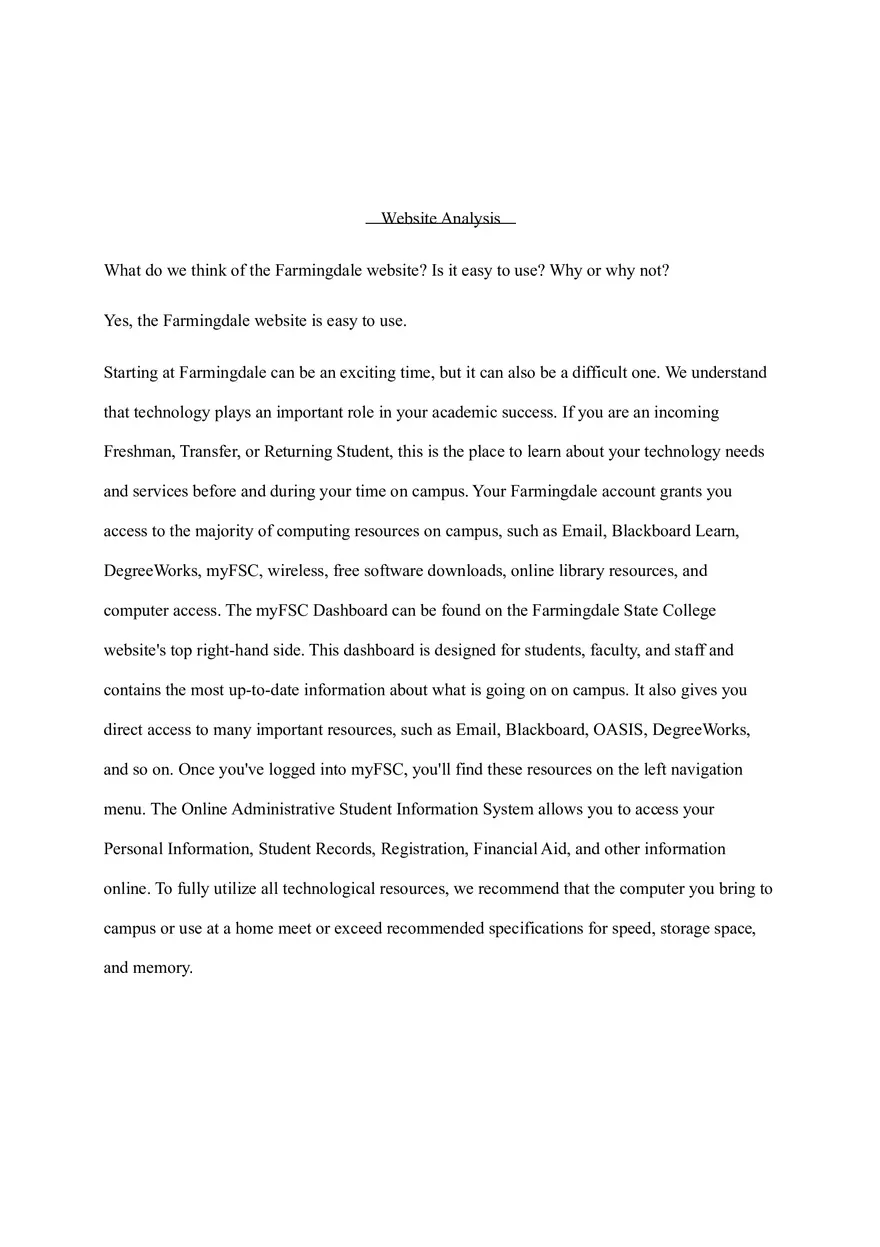 Website Analysis - Page 1