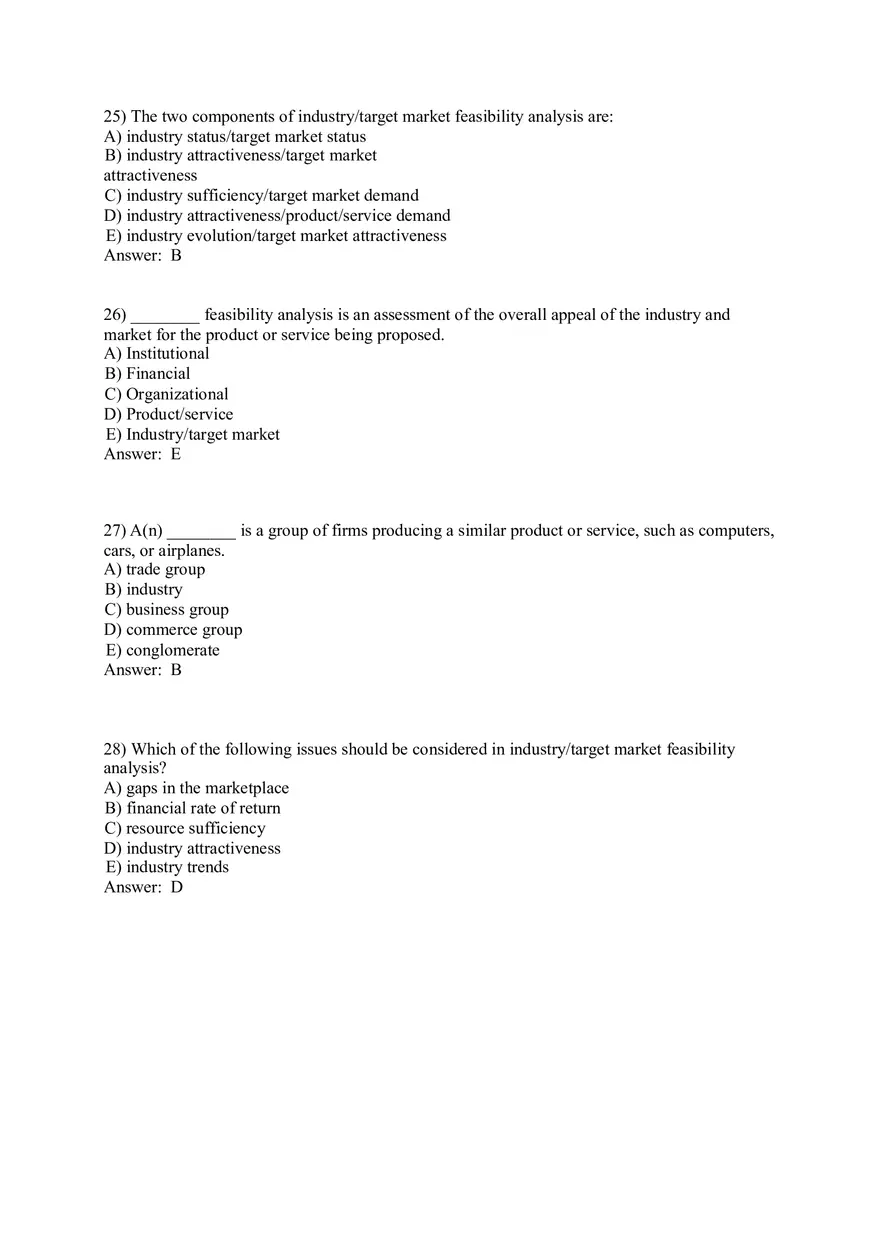 Test Bank for Ventures Feasibility Part 1 - Page 8