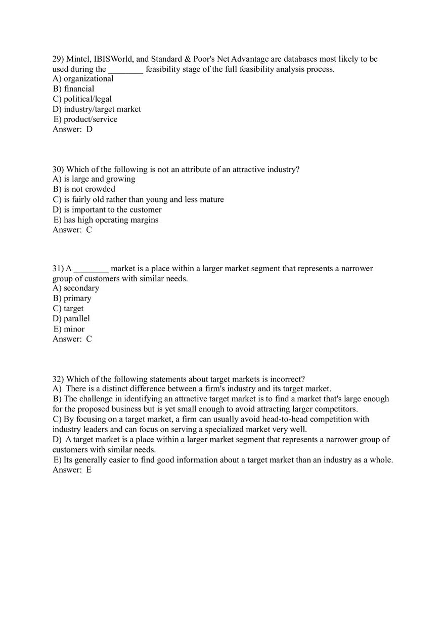 Test Bank for Ventures Feasibility Part 1 - Page 9