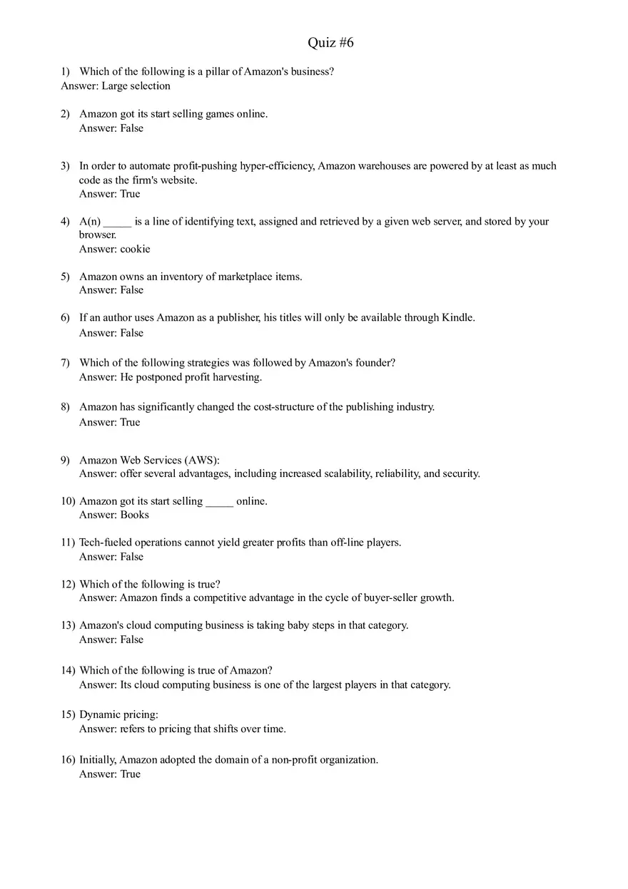 Amazon Business Model and Operations - Page 1