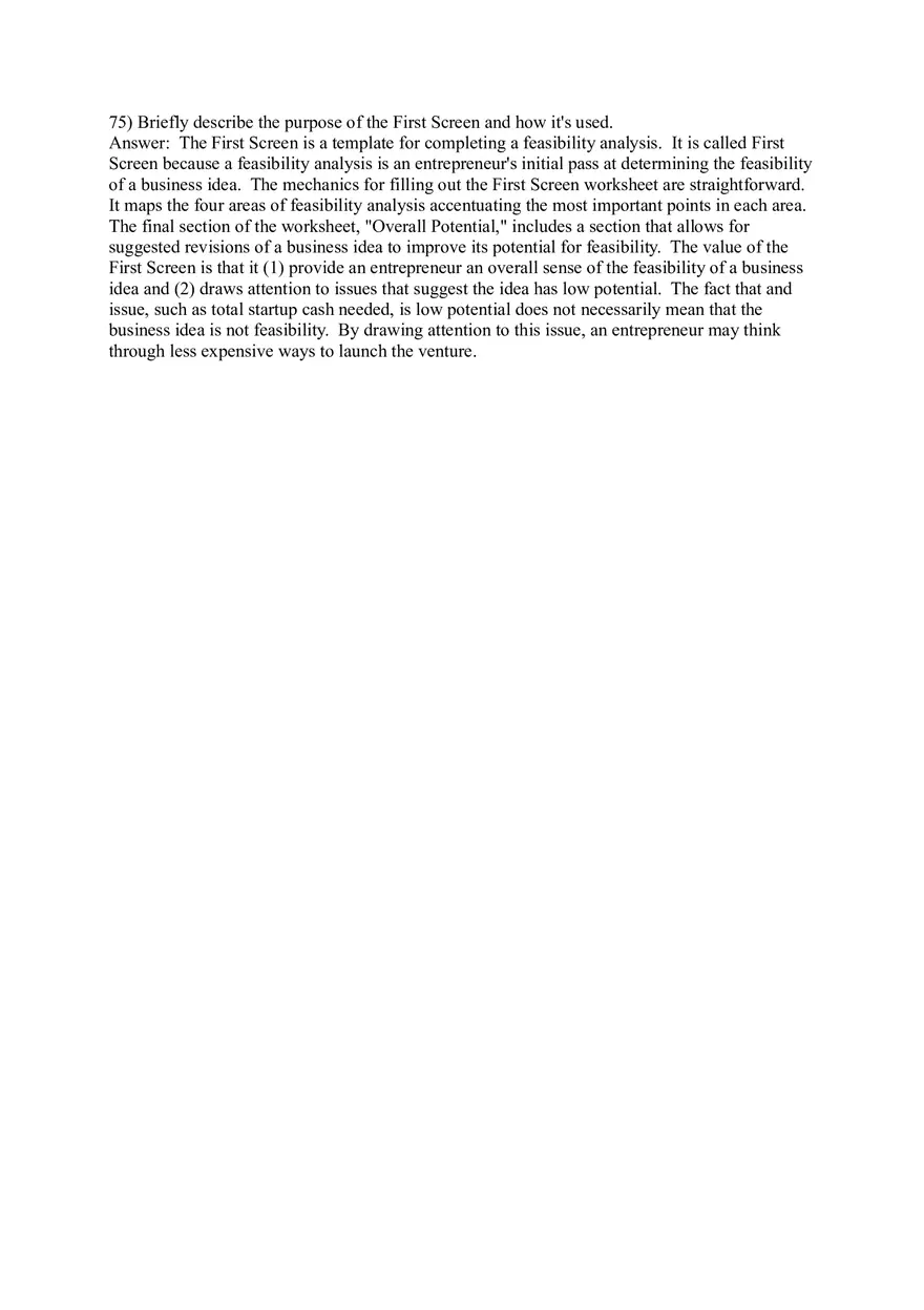 Test Bank for Ventures Feasibility Part 2 - Page 9
