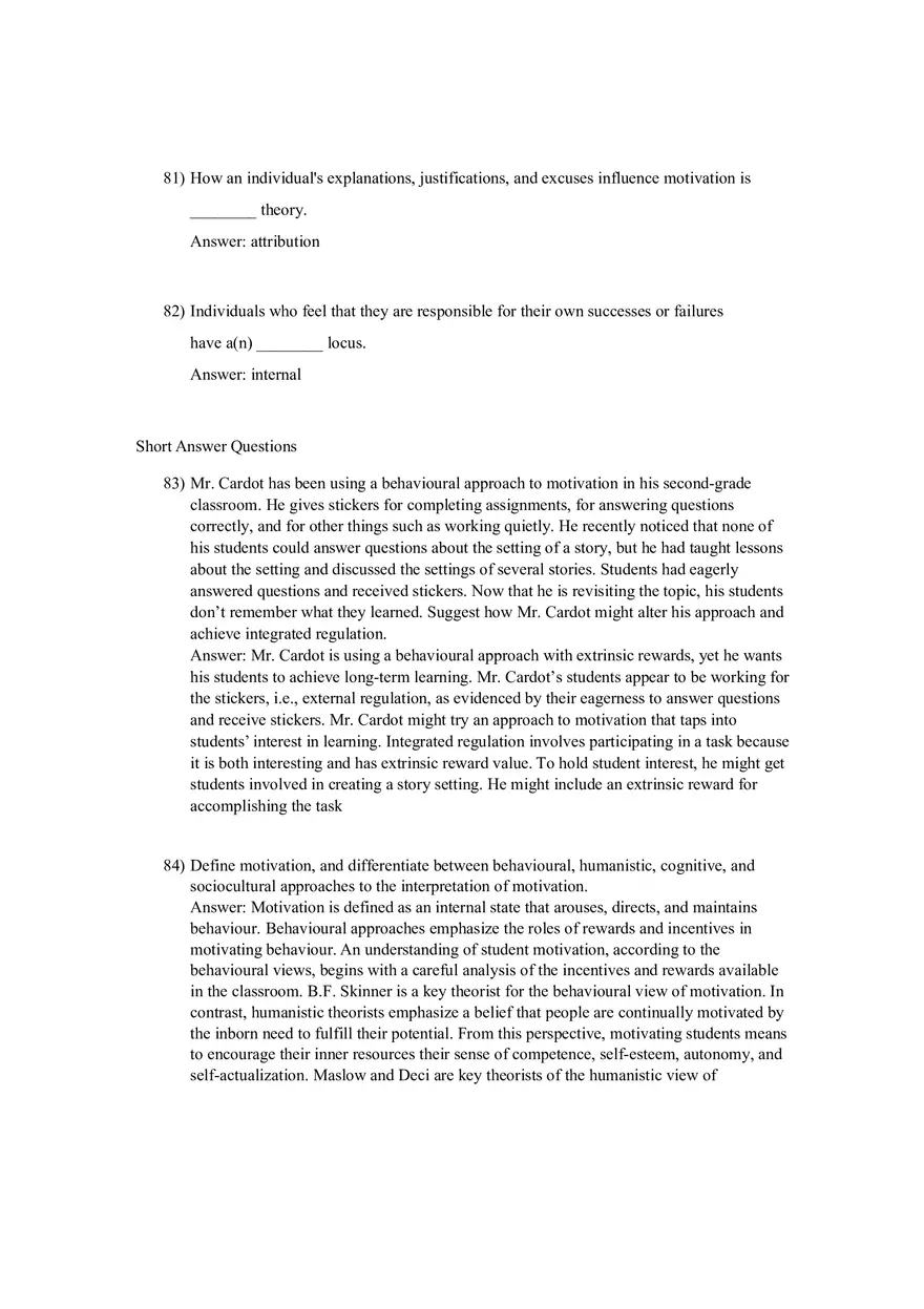 Woolfolk et al., Educational Psychology Answer Key Part 2 - Page 9
