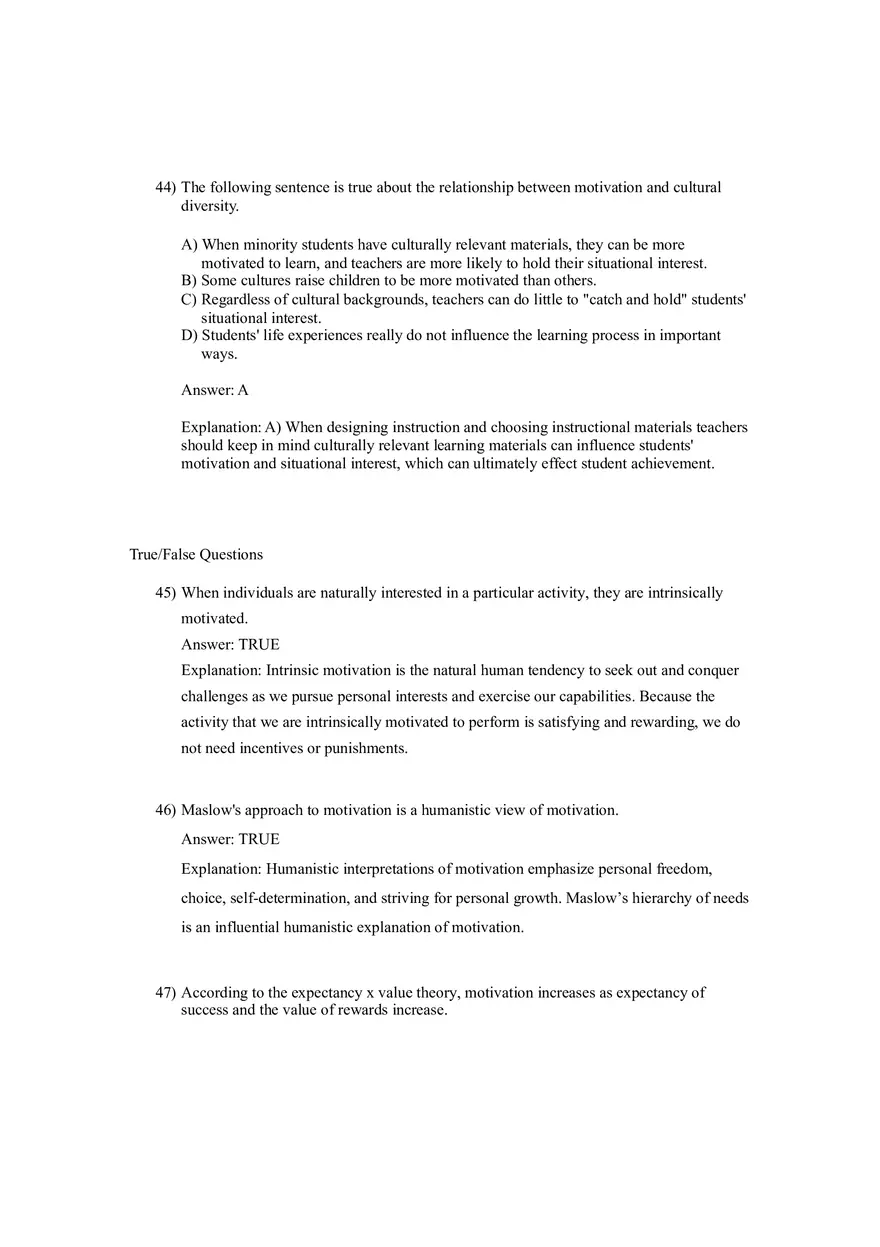 Woolfolk et al., Educational Psychology Answer Key Part 2 - Page 1