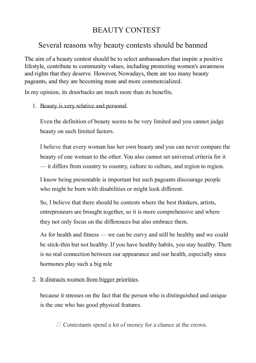 Beauty - Contests Should be Banned - Page 1