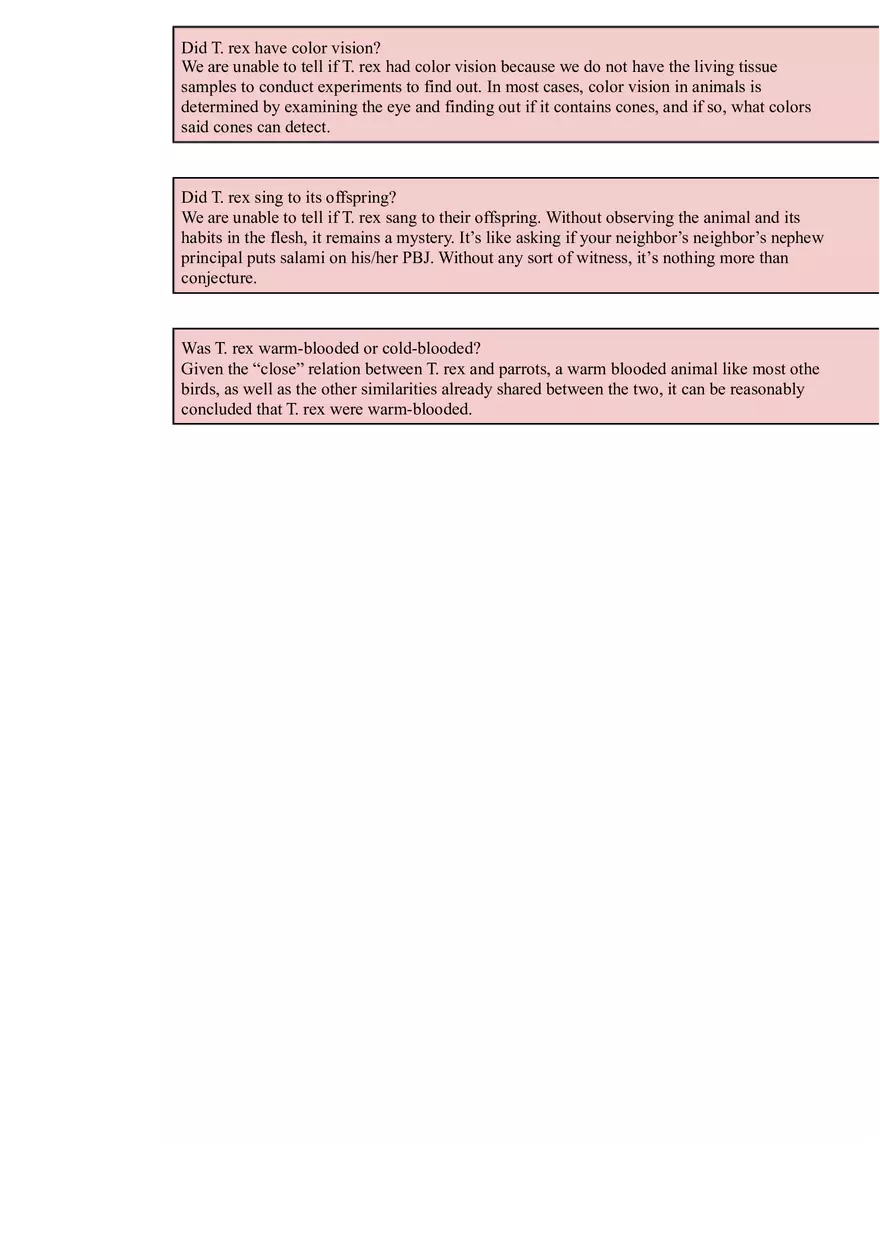 What did T Rex Taste Like (Answer Key) - Page 5