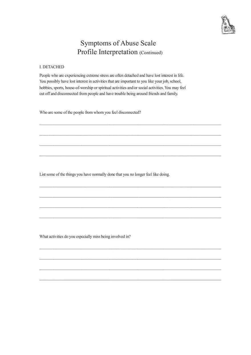 Symptoms of Abuse Scale Directions, Practice Sheets - Page 5