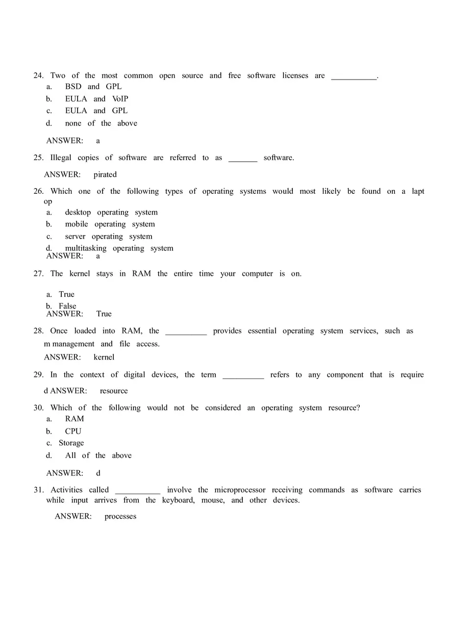 Software - Multiple Choice - Page 9