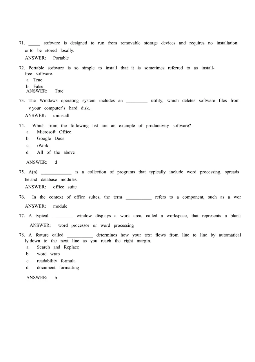 Software - Multiple Choice - Page 15