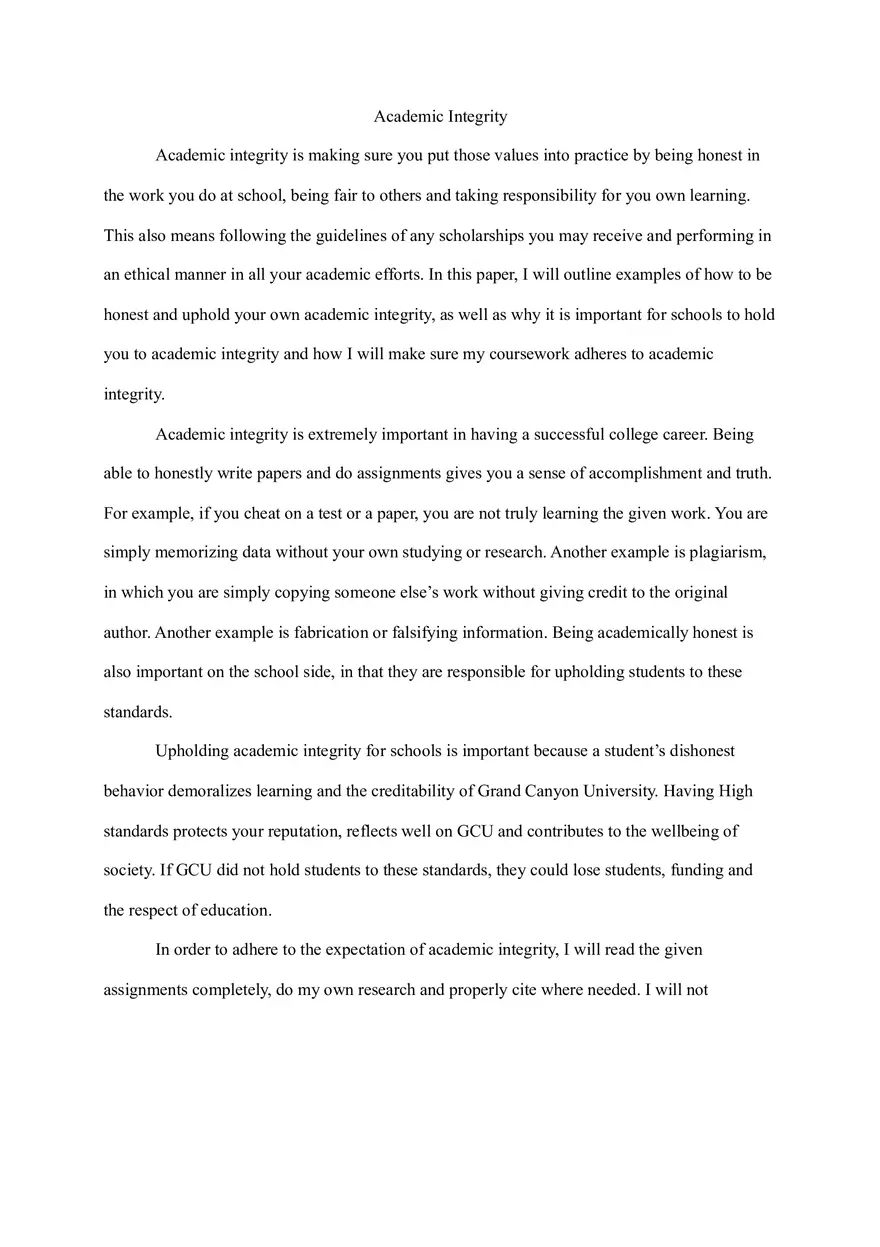Academic Integrity - Page 1