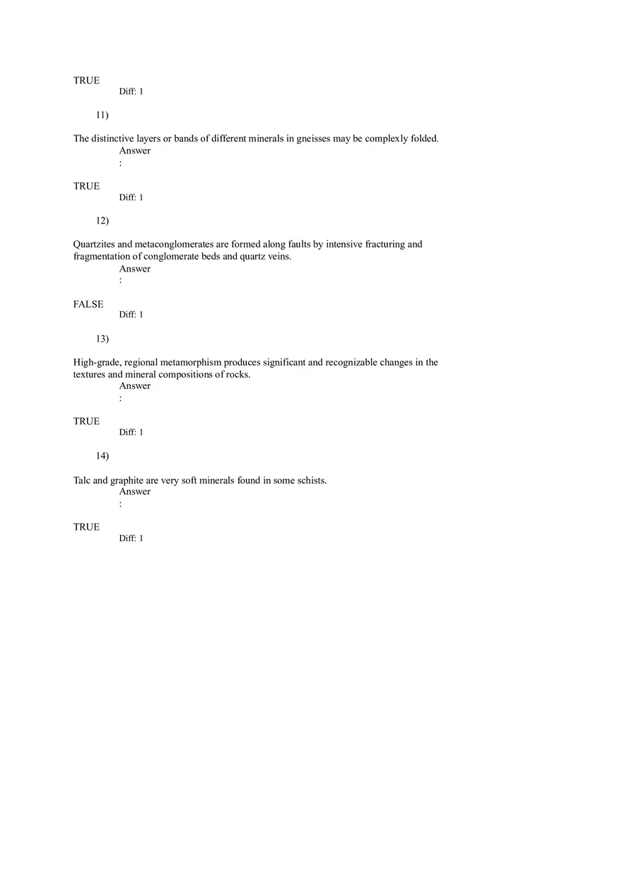 Metamorphism and Metamorphic Rocks Cont'd - Page 10