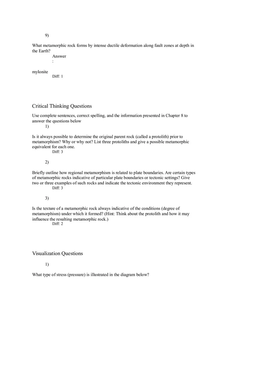 Metamorphism and Metamorphic Rocks Cont'd - Page 13
