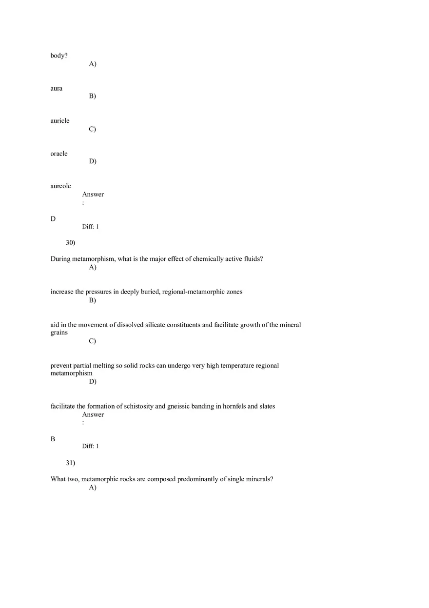 Metamorphism and Metamorphic Rocks Cont'd - Page 2