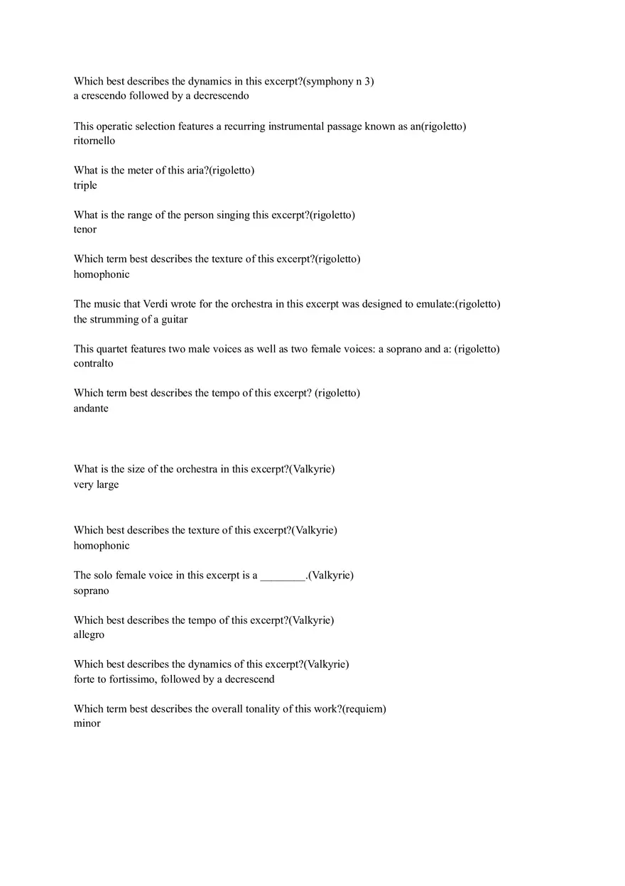 Musical Analysis of Verdi's Rigoletto and Symphony No. 3 - Page 1