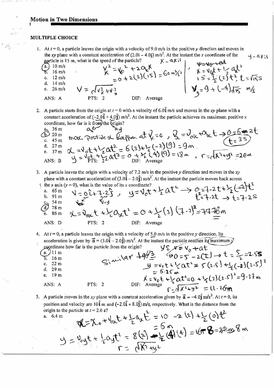 Classical Mechanics - Test Banks and Practical Problems - Page 1