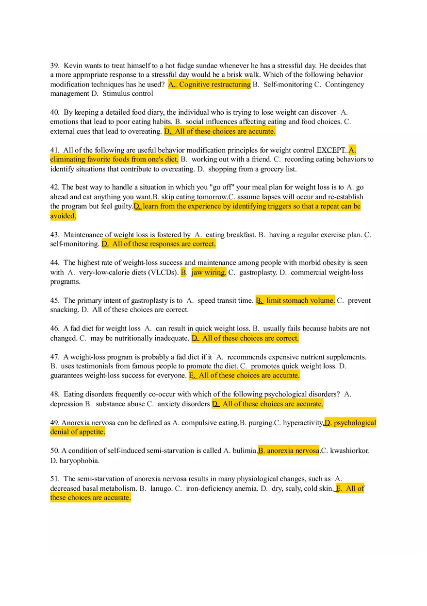 Chapter 5 Test Bank - Energy Balance and Weight Control - Page 4