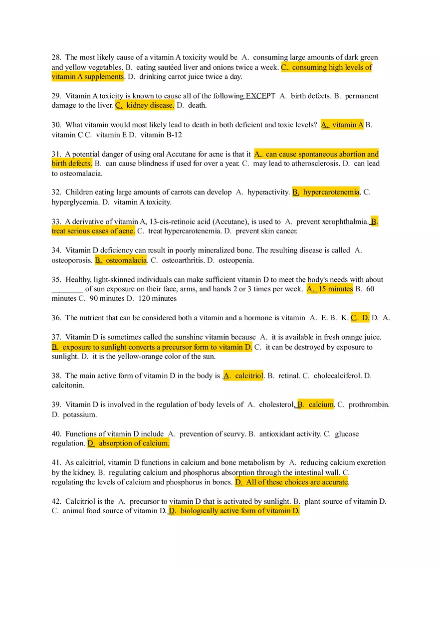 Chapter 8 Test Bank - Fat Soluble Vitamins - Page 3