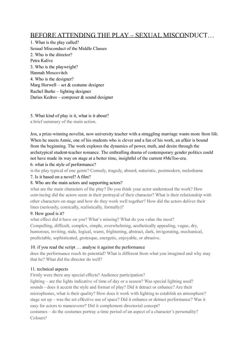 Theatre Review Template - Page 1