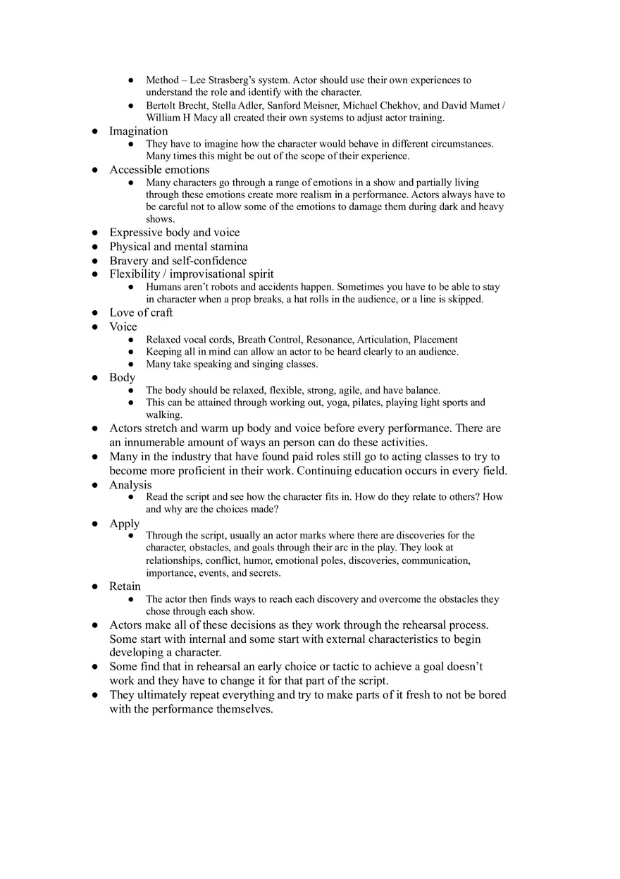 Theatre - Notes on Acting - Page 2