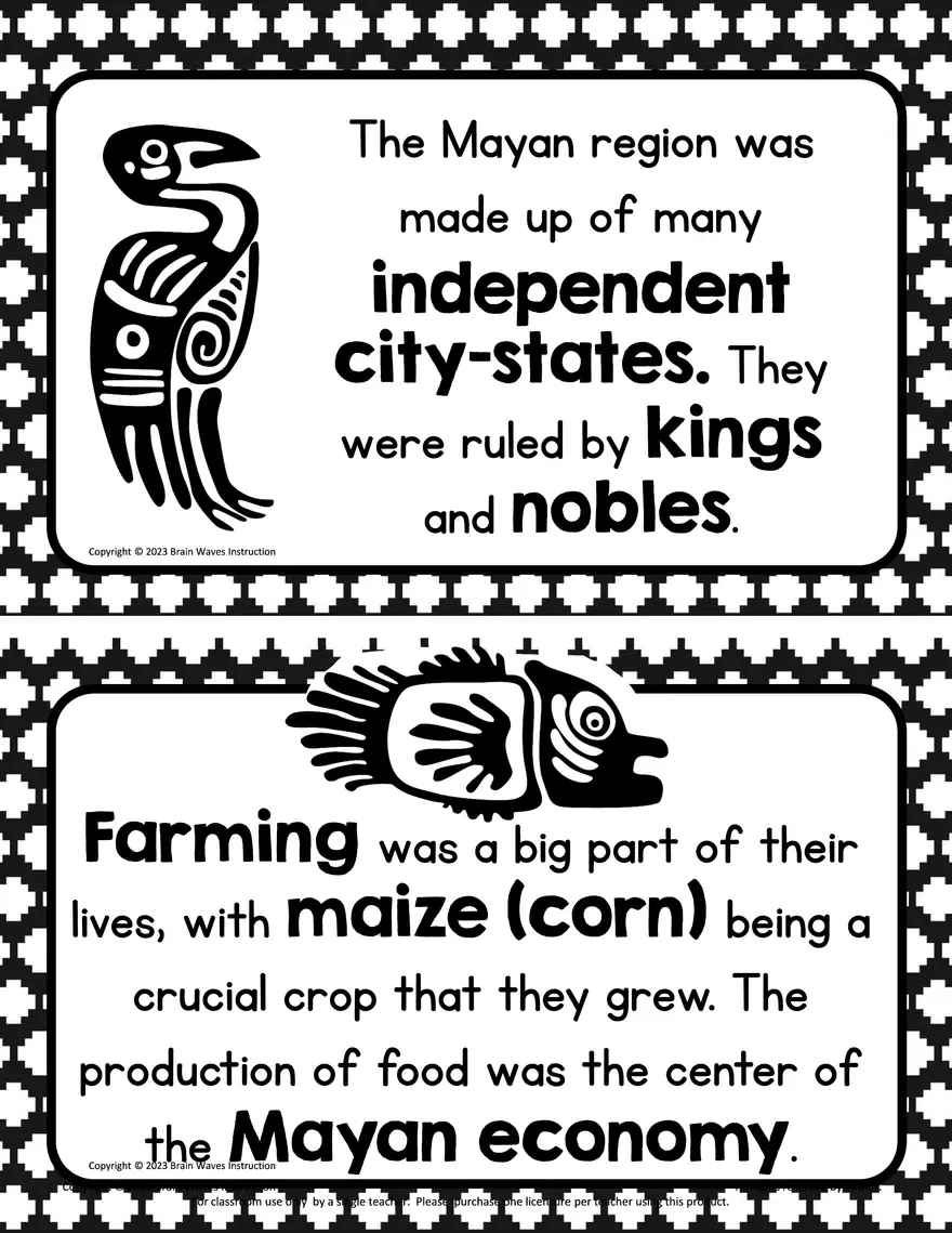 Mayan Fact Cards - Page 3