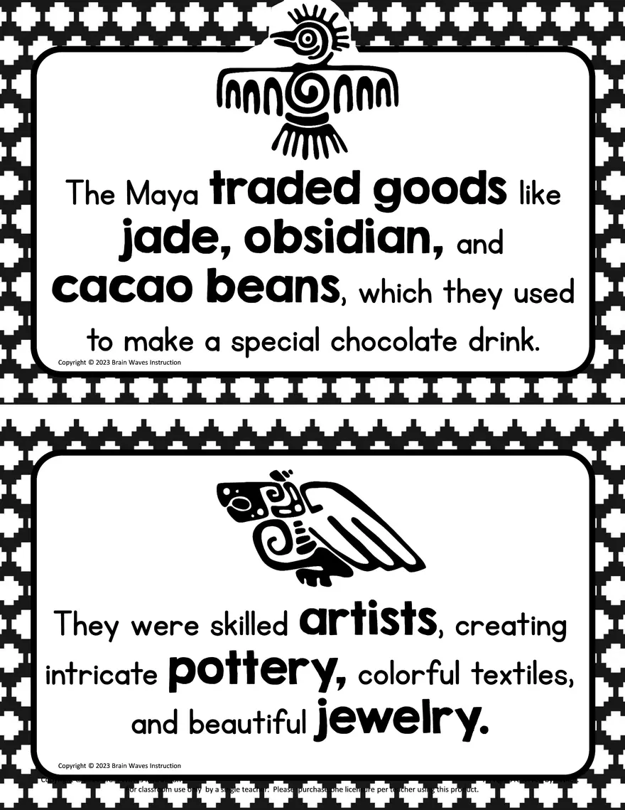Mayan Fact Cards - Page 4