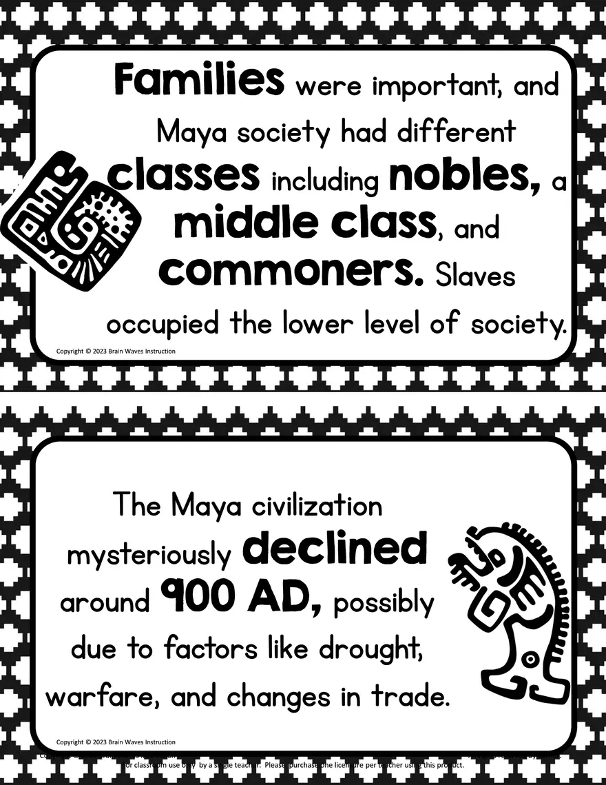 Mayan Fact Cards - Page 5