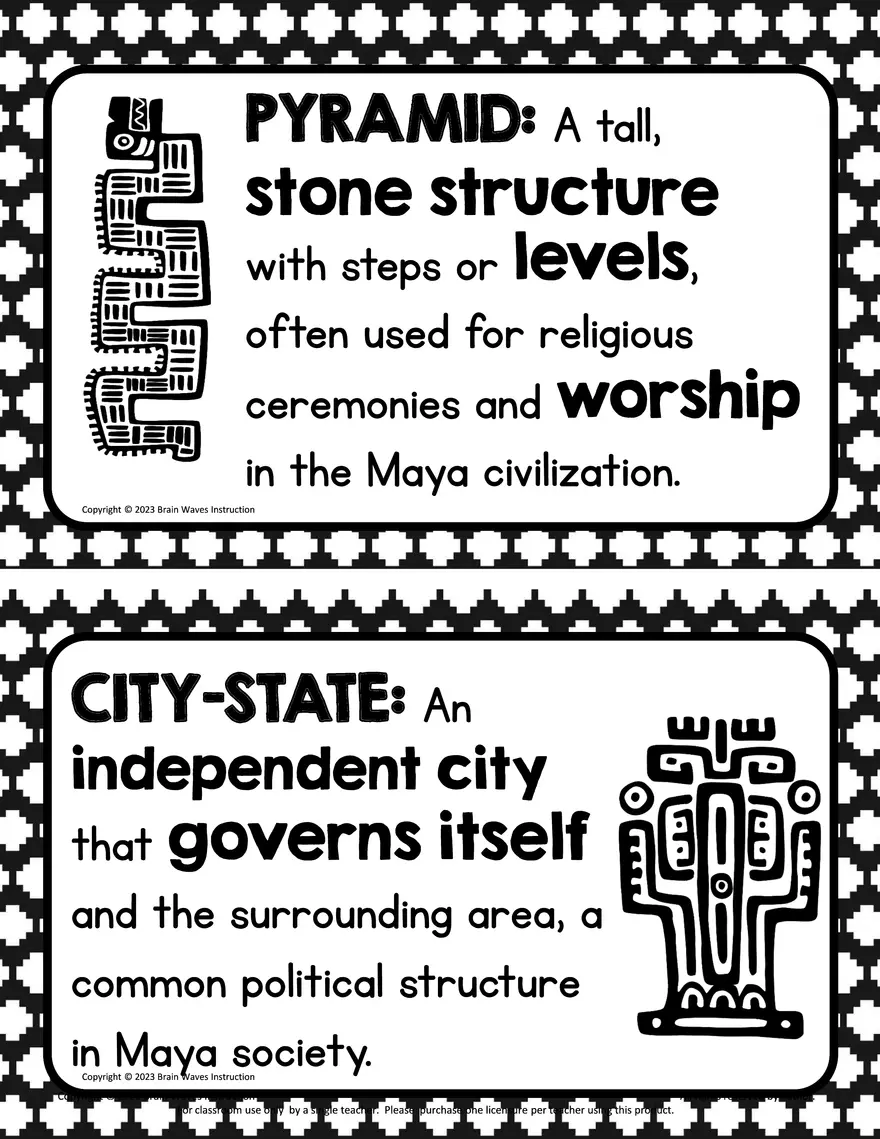 Mayan Fact Cards - Page 6