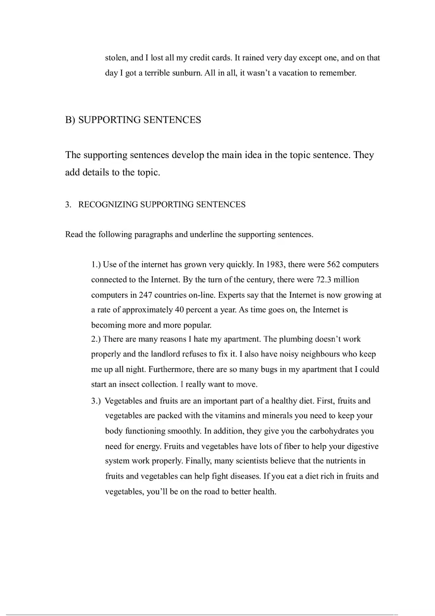 Exercises on Paragraph Writing Choosing Topic Sentences - Page 4