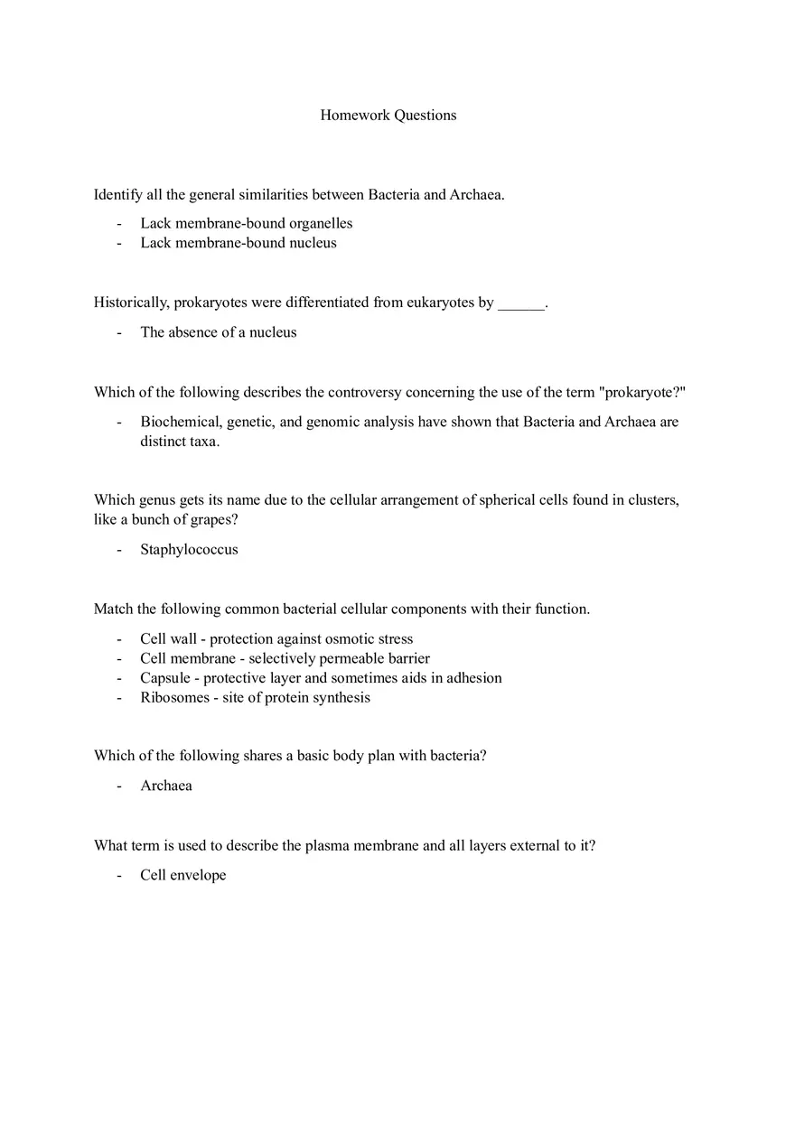 Similarities, Controversies, and Bacterial Cellular Components Homework - Page 1
