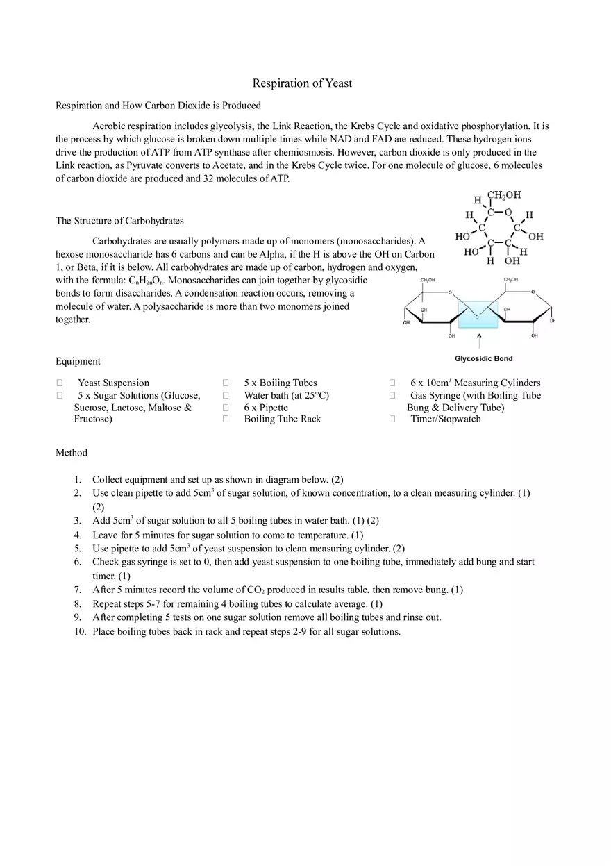 Respiration of Yeast - Page 1
