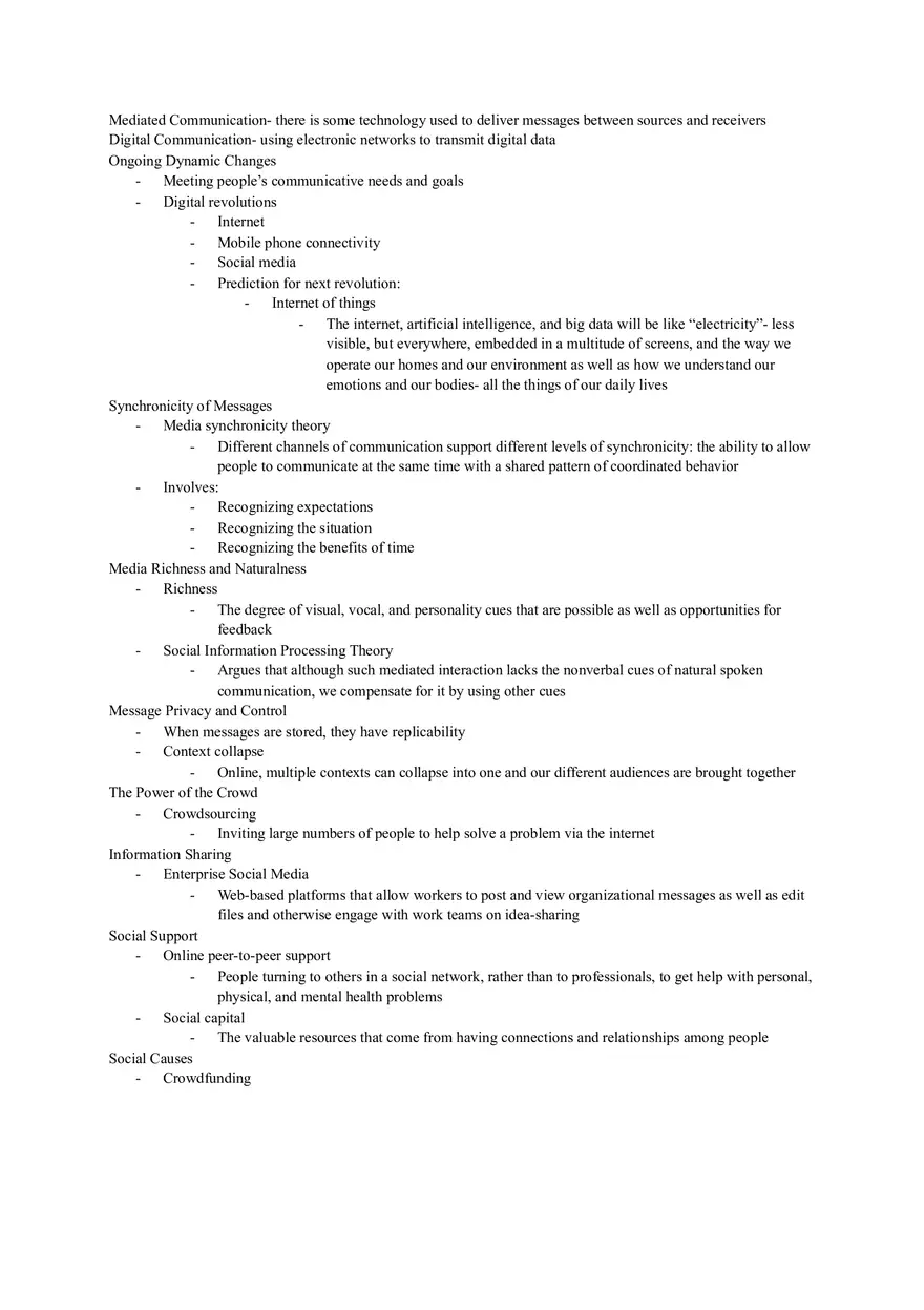 Introduction to Communication Reading Notes Ch 1-5 - Page 6