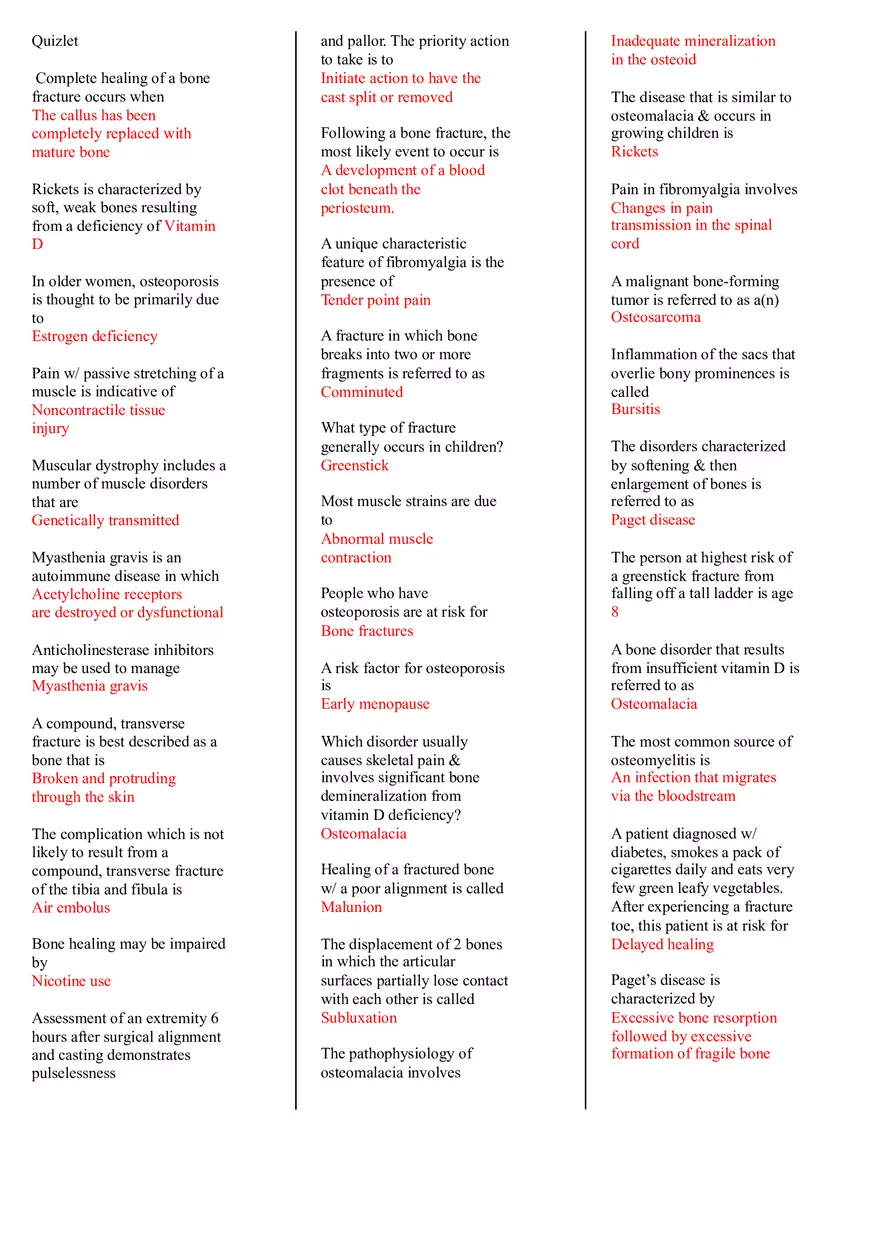Pathophysiology Quizlet - Page 1