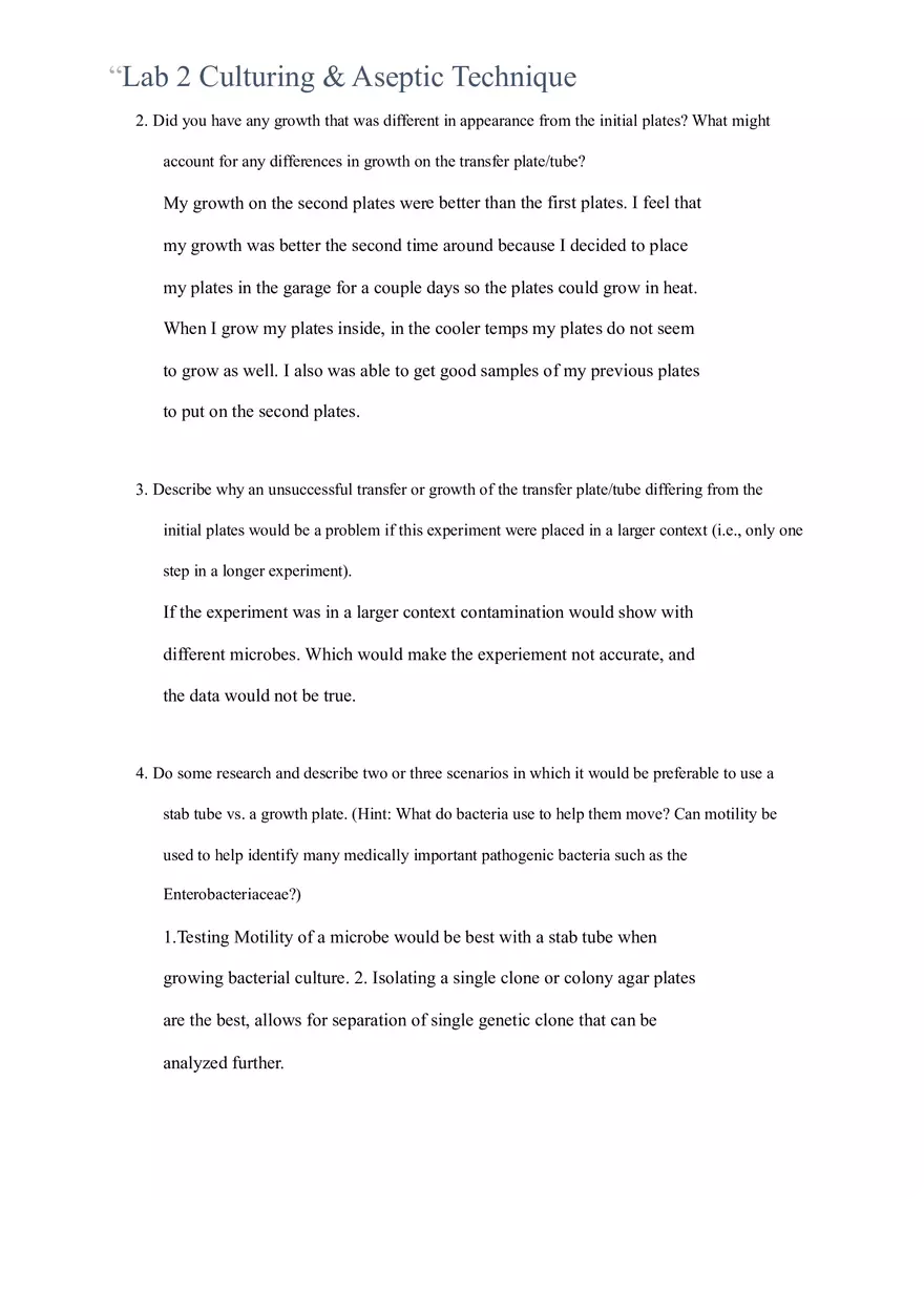 Straighterline Lab Assignment Microbiology Lab 2 - Page 7